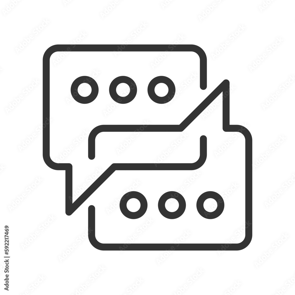 Poster sharing opinions pixel perfect linear icon. discussion of project. conversation for collaboration. t