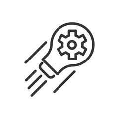 Development pixel perfect linear icon. Improvement and increasing. Business idea and innovation. Thin line illustration. Contour symbol. Vector outline drawing. Editable stroke. Arial font used