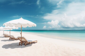 beautiful beach banner with white sand