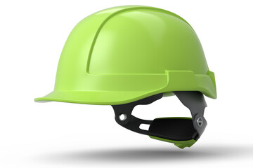 Green safety helmet or hard cap isolated on white background