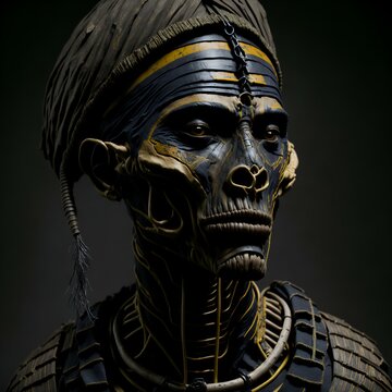 Portrait of an ancient Egyptian Mummy. Generative Artificial Intelligence.