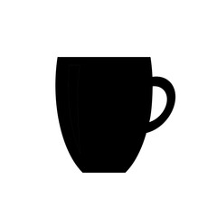 Cup icon isolated on white background. Black cup illustration close-up. Cup of coffee. Cup of tea. Drink icon
