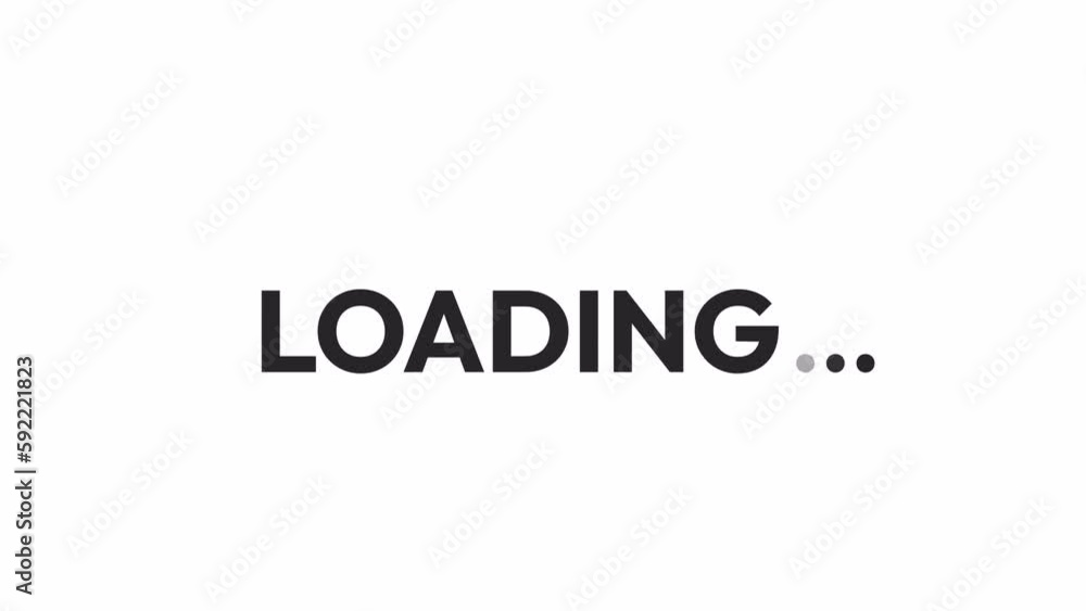 Fototapete animated bw simple text loader. letters message 4k video footage on white background. monochrome loa
