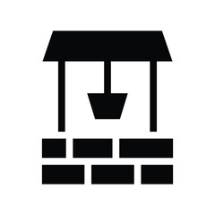 Fototapeta premium water well solid icon illustration vector graphic