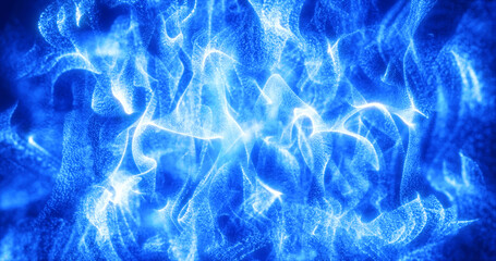 Abstract blue energy waves futuristic hi-tech glowing particles background