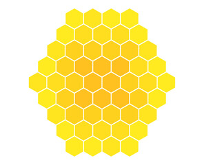 Bee honeycomb symbol isolated on white background.