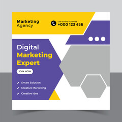 corporate social media post template and marketing social media post banner template, Vector Design Square Banner Promotion