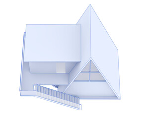 Cabin isolated on transparent background. 3d rendering - illustration