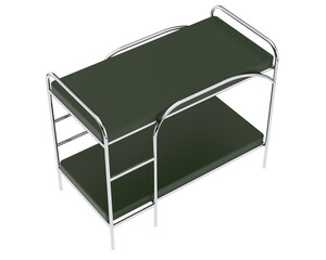 Bunk bed isolated on transparent background. 3d rendering - illustration
