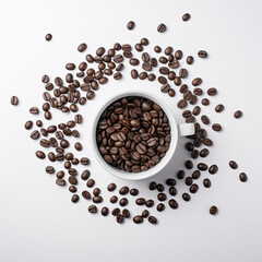 Coffee cup top view background Generative AI