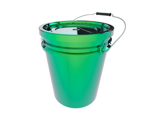 Paint bucket isolated on transparent background. 3d rendering - illustration