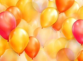 Fototapeta na wymiar Happy Birthday Background with Balloons. Illustration AI Generative