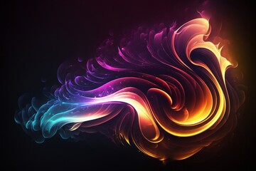 Abstract background with cosmic waves of nebula-like colors, Generative Ai