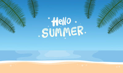 Fototapeta na wymiar summer illustration vector day for summer time background and summer vibes
