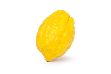 Rough lemon (Tahiti or citrus jambhiri lemon) isolated on white background with clipping path.