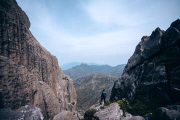 Beautiful shot of the rocky Pico das Agulhas Negras mountain in Brazil