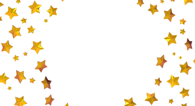 XMAS Stars - Banner with golden decoration. Festive border with falling glitter dust and stars.
