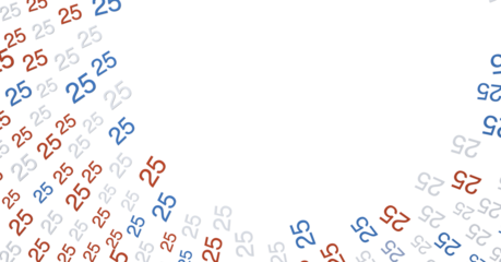 3d golden 25 years anniversary celebration with star background. 3d illustration.