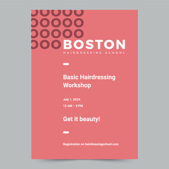 Hairdressing Workshop Flyer Template. A clean, modern, and high-quality design of Flyer vector design. Editable and customize template flyer
































