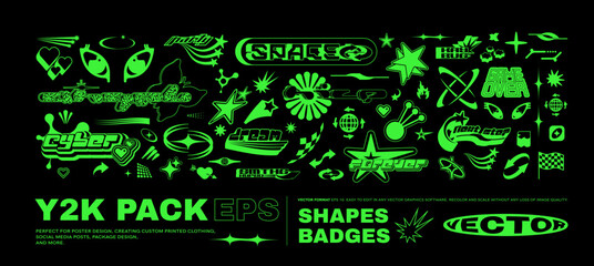 Obraz premium Vector Graphic Assets Set. Bold modern Shapes.