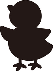 Cute chick side silhouette icon