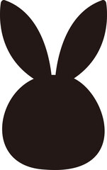 Cute bunny head silhouette icon
