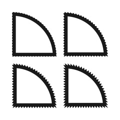 Zigzag Edge Quarter Circle Stroke Shapes