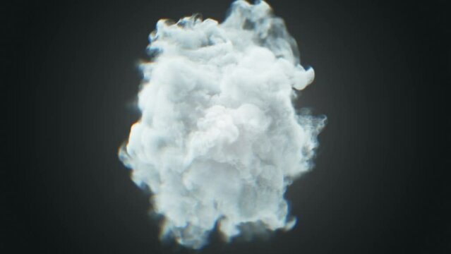 Smoke Cloud Coming Forward Background/ 4k motion graphics of a smoke cloud flowing and coming slowly forward with depth of field blur
