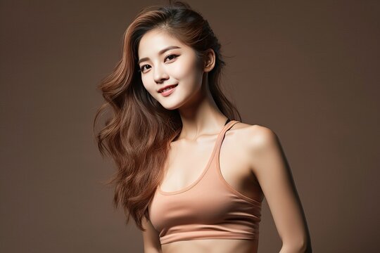 Asia girl, slim body and beautiful woman
