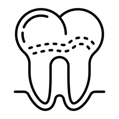 calculus or tartar concept, rough and hardened surface formed on teeth vector icon design, Dentistry symbol, Health Care sign, Dental instrument stock illustration 