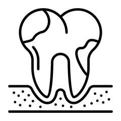 tooth pathology concept vector icon design, Dentistry symbol,Health Care sign, Dental instrument stock illustration 