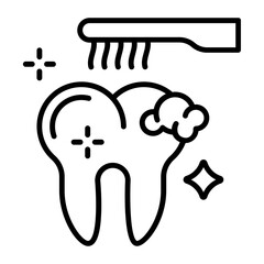 Brushing the Teeth concept, Removing Tartar or plaque vector icon design, Dentistry symbol,Health Care sign, Dental instrument stock illustration 