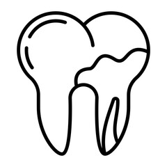 Periapical Abscess concept, Tartar and Plaque effect tooth vector icon design, Dentistry symbol,Health Care sign, Dental instrument stock illustration 