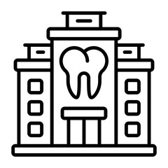 Dentist Office Building concept, Dental Clinic Facade vector icon design, Dentistry symbol,Health Care sign, Dental instrument stock illustration 