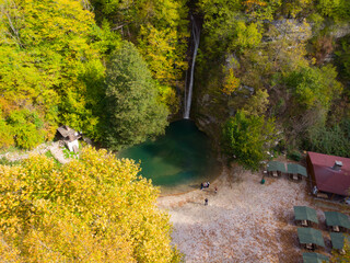 Erfelek waterfall aerial view
