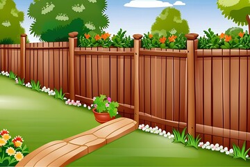 fence with flowers-Generate AI