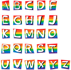 Set of alphabet for pride month