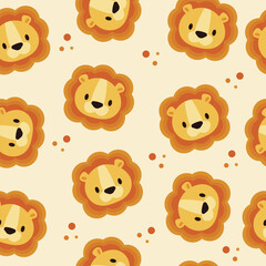 Obraz premium seamless pattern with lion cubs vector illustration
