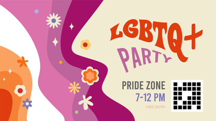 LGBTQ Party Horizontal Poster Template