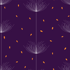 Vector deep purple seamless pattern background: Nightly Spirit Seeds.