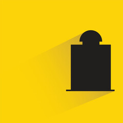 silhouette city building with shadow on yellow background