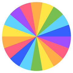 colorful wheel shape 18 section,colorful circle template vector.