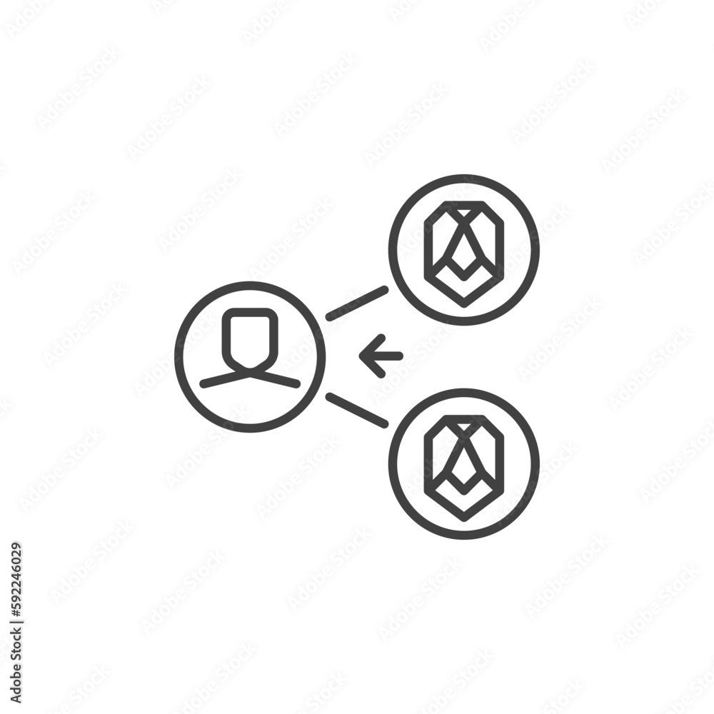Poster ai face generation vector artificial intelligence concept line icon