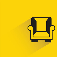 sofa with shadow on yellow background