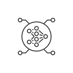 Circle with Artificial Neural Network vector concept thin line icon