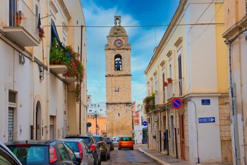 To the bell tower called Campanile in Manfredonia, Foggia, Gargano