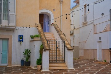 Typical narrow streets in Manfredonia, Foggia, Gargano, Italy