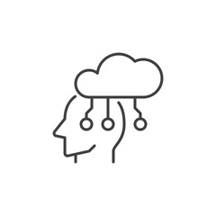 Head connected with Cloud vector Information concept line icon