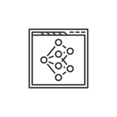 Neural Network in Web Browser vector concept line icon