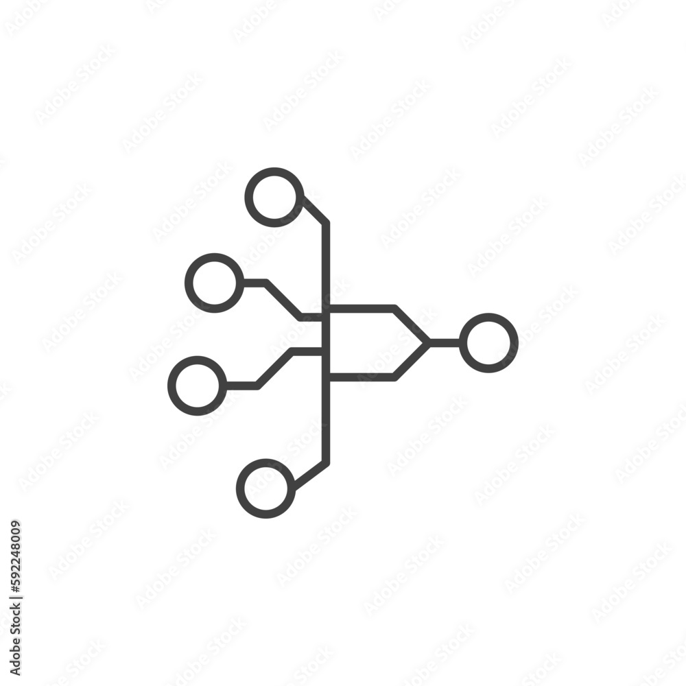 Poster vector neural network technology concept outline simple icon